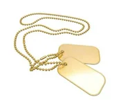 Naszyjniki męskie - Nieśmiertelnik dog-tag MIL-TEC z gumkami złote - miniaturka - grafika 1