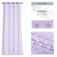 Firany - AmeliaHome, Firana Lunare na przelotkach, Lawendowy, 140x250 cm - miniaturka - grafika 1