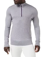 Swetry męskie - A|C Sport Performance Quarter Zip Top Kardigan Męski, jasnoszary, M - miniaturka - grafika 1