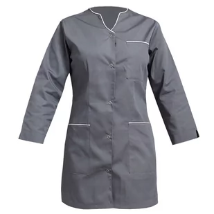 Żakiet medyczny kosmetyczny damski szary lamówka biała rękaw 3/4 34 - Odzież medyczna - miniaturka - grafika 1