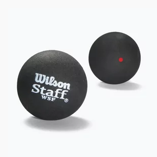 Wilson rakieta do squasha-ball, 2 sztuki, średniej prędkości, dla początkujących, czerwona kropka, Staff Premium Single Red Dot, wrt61 7700, czarny WRT617700 - Squash - miniaturka - grafika 1