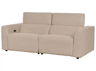 Sofa z elektryczną funkcją relaksu z ładowarką sztruksowa piaskowa ULVEN - Sofy i kanapy - miniaturka - grafika 8