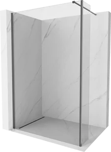 Mexen Kioto ścianka prysznicowa Walk-in 105 x 40 cm, transparent, gun gray szczotkowany - 800-105-212-66-00-040 - Ścianki i drzwi prysznicowe - miniaturka - grafika 1