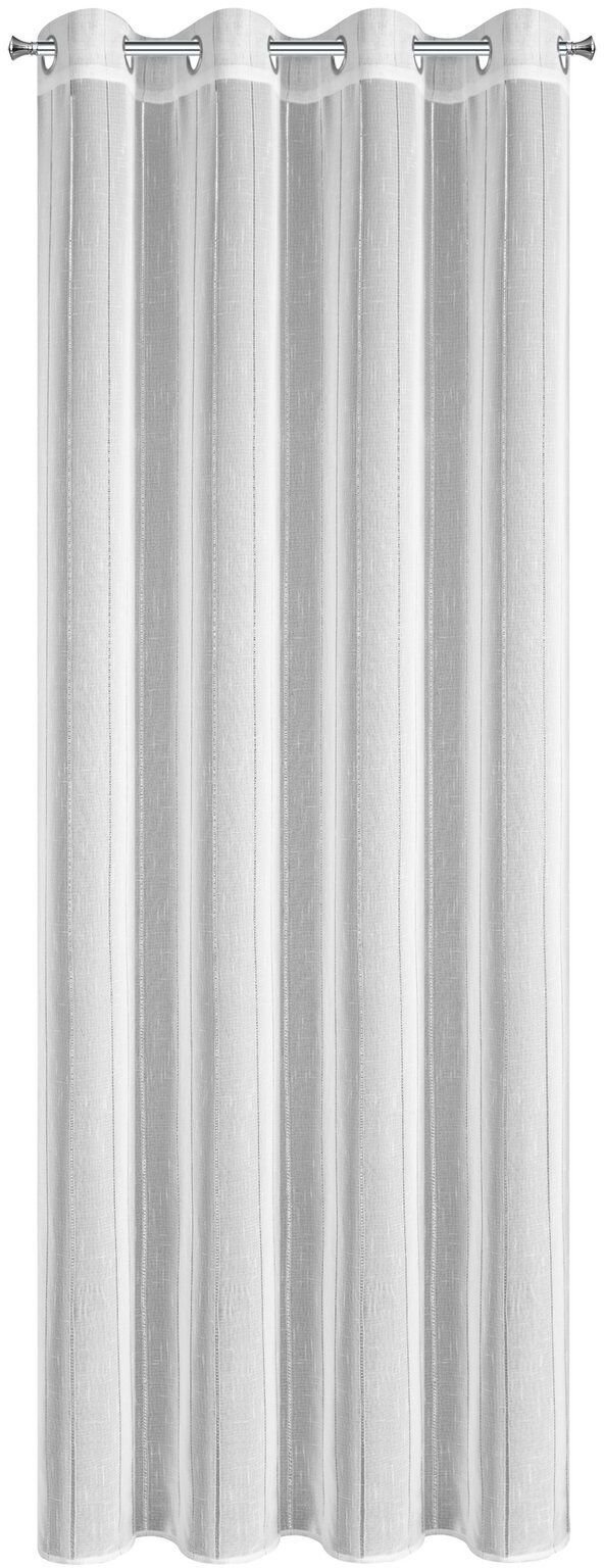 Eurofirany Firana gotowa WANDA 140x250 cm biała na przelotkach z mereżką