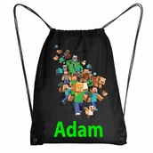 Plecaki worki - WOREK SZKOLNY NA WF Plecak Minecraft Gra + IMIĘ #6 - miniaturka - grafika 1