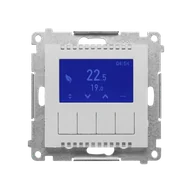 Regulatory i termostaty - Kontakt Simon Termostat programowalny z wyświetlaczem Simon 55 - aluminium mat - miniaturka - grafika 1