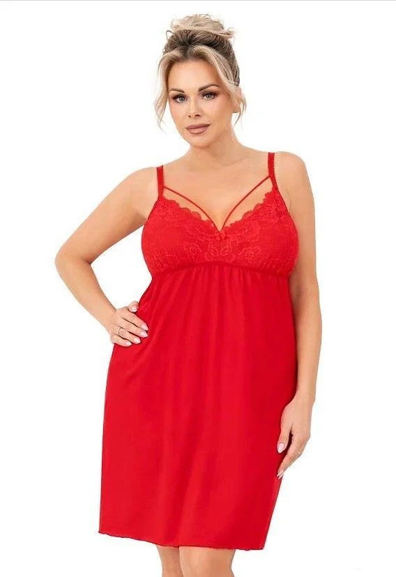 Donna Koszula nocna Sylvia Plus Czerwona Czerwony XXXL