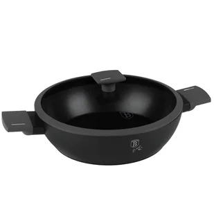 PŁASKI GARNEK TYTANOWY Z POKRYWĄ 30cm BERLINGER HAUS BH-8129 ANTRACIT - Garnki - miniaturka - grafika 1