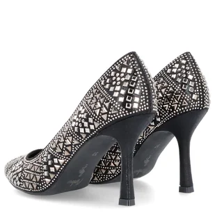 Szpilki z kryształkami - MENBUR 24682 CZARNE - Czółenka - miniaturka - grafika 8