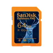 Karty pamięci - SanDisk Outdoors FHD SDXC UHS-I Card - 64GB Single Pack - SDSDUNR-064G-GN6VN - miniaturka - grafika 1