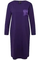 Piżamy damskie - Ulla Popken Damska koszula nocna Nightgown, satynowa kieszeń, fioletowo-niebieska, 50/52, Fioletowy niebieski, 50-52 - miniaturka - grafika 1