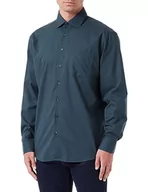Koszule męskie - Seidensticker Męska koszula z długim rękawem Regular Fit, ciemnozielony, 42 - miniaturka - grafika 1
