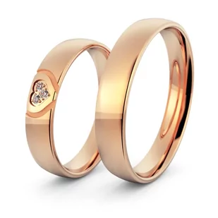 Obrączki ślubne z sercem i brylantami - Au-1193 - Obrączki ślubne - miniaturka - grafika 4