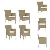 Fotele i krzesła ogrodowe - vidaXL Krzesła ogrodowe do jadalni 4 szt. Poli rattan beżowy - Krzesła ogrodowe - miniaturka - grafika 1