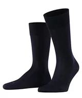 Skarpetki męskie - FALKE Mężczyźni Skarpety Sensitive Malaga M SO Trwała Organiczna Bawełna bezuciskowe 1 Para, Niebieski (Dark Navy 6375), 47-50 - miniaturka - grafika 1