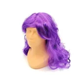 Dodatki do strojów karnawałowych - Peruka długa fioletowa - miniaturka - grafika 1