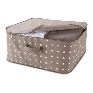 Beżowy duży organizer tekstylny z suwakiem Compactor Dots, 46x20,5 cm - Pudła i pojemniki do przechowywania - miniaturka - grafika 1