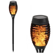 Lampy ogrodowe - Lampki Solarne Pochodnia Led Ogrodowa Z Efektem Ognia 48 Cm, 12 Led - miniaturka - grafika 1