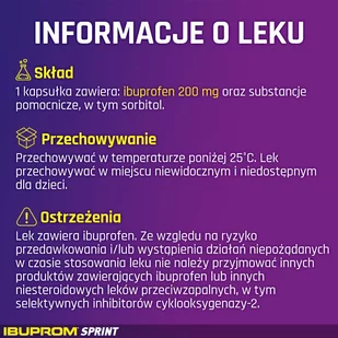 US PHARMACIA SP. Z O.O. Ibuprom Sprint Caps 200 Mg 24 Kapsułki - Przeziębienie i grypa - miniaturka - grafika 4