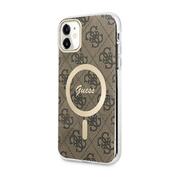 Etui i futerały do telefonów - Guess GUHMN61H4STW iPhone 11 6.1" brązowy/brown hardcase 4G MagSafe - miniaturka - grafika 1