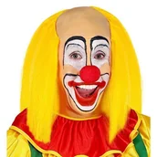 Dodatki do strojów karnawałowych - Peruka klauna z łysiną żółta - miniaturka - grafika 1