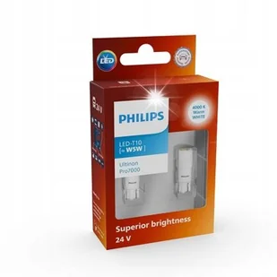 Żarówki Philips LED Ultinon Pro7000 W5W WU70 24V - Żarówki samochodowe - miniaturka - grafika 1