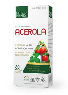 Acerola (Malpighia glabra) 620mg 60 kapsułek MEDICA HERBS - Suplementy naturalne - miniaturka - grafika 1