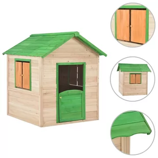 Domek do zabawy dla dzieci, drewniany, zielony - Place zabaw - miniaturka - grafika 1