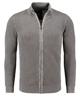 Bluzy męskie - KEY LARGO Męska bluza z dzianiny World Jacket, Szary (1103), L - grafika 1