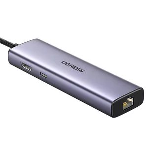 Adapter 1w6 UGREEN CM512 USB-C do 3x USB A 3.0, HDMI, RJ45, PD Converter - Huby USB - miniaturka - grafika 3