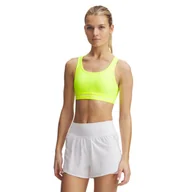 Bielizna sportowa damska - Biustonosz treningowy Under Armour Crossback Mid Bra - żółty - miniaturka - grafika 1