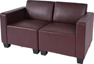 Modułowa sofa 2-osobowa Lyon, imitacja skóry ~ Czerwono-brązowy - Sofy i kanapy - miniaturka - grafika 1