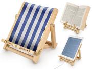 Podpórki do książek - Bookchair Stojak na książkę, czytnik i tablet Deckchair Bookchair Medium Stripy Blue DCSTB - miniaturka - grafika 1
