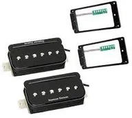 Inne akcesoria gitarowe - Seymour Duncan Seymour Duncan SHPR 1 S LP TS BLK P-Rails, przetworniki do gitary typu Humbucker Set, with Triple Shot, Arched, kolor czarny - miniaturka - grafika 1