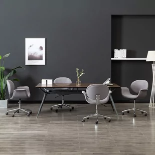 vidaXL Obrotowe krzesła stołowe, 4 szt., szare, obite tkaniną 3054867 - Krzesła - miniaturka - grafika 1
