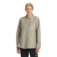 Koszule damskie - Damska koszula trekkingowa Jack Wolfskin BARRIER LS SHIRT W stone - XS - miniaturka - grafika 1
