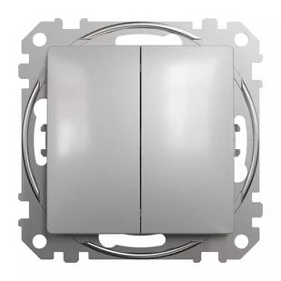 Łącznik schodowy Schneider Sedna Design SDD113108 podwójny srebrne aluminium Design &amp; Elements - Wyłączniki światła i elektryczne - miniaturka - grafika 1