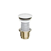 Korki do umywalek - Excellent Korek klik-klak umywalkowy złoty szczotkowany, biały - miniaturka - grafika 1