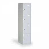 Szafy biurowe - B2B Partner Szafa ze schowkami, 4 szafki, drzwi szare IGO-021-4D grey - miniaturka - grafika 1