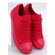Trampki damskie - Trampki jednokolorowe Sears Red - Inello czerwone - ButyModne - miniaturka - grafika 1