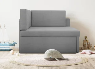 Narożnik jednoosobowy Viluś 108x81x78 cm sofa jednoosobowa do pokoju salonu z funkcją spania i przechowywania dla dzieci szary - Łóżeczka i kojce - miniaturka - grafika 1