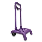 Plecaki szkolne i tornistry - Raylu Paper® składany wózek szkolny na nogi, lekki i wytrzymały z gumowymi kółkami i odpinanym uchwytem, wózek do szkolnych plecaków, rozmiar 86 x 27 x 26 cm (fioletowy) - miniaturka - grafika 1