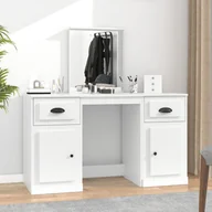 Toaletki - vidaXL Toaletka z lustrem, biała, 130x50x132,5 cm - miniaturka - grafika 1