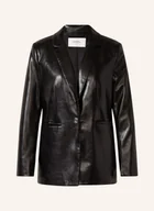 Marynarki i żakiety damskie - Comma Casual Identity Marynarka Imitująca Skórę schwarz - miniaturka - grafika 1