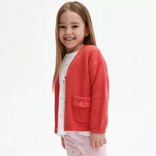 Bluzy dla dziewczynek - Reserved - Kardigan z kieszonkami - Czerwony - grafika 1
