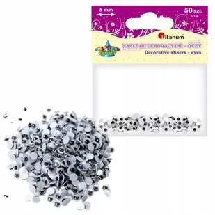 Titanum Elementy dekoracyjne oczka samoprzylepne 5mm 50szt TITANUM - Dekoratorstwo - miniaturka - grafika 2