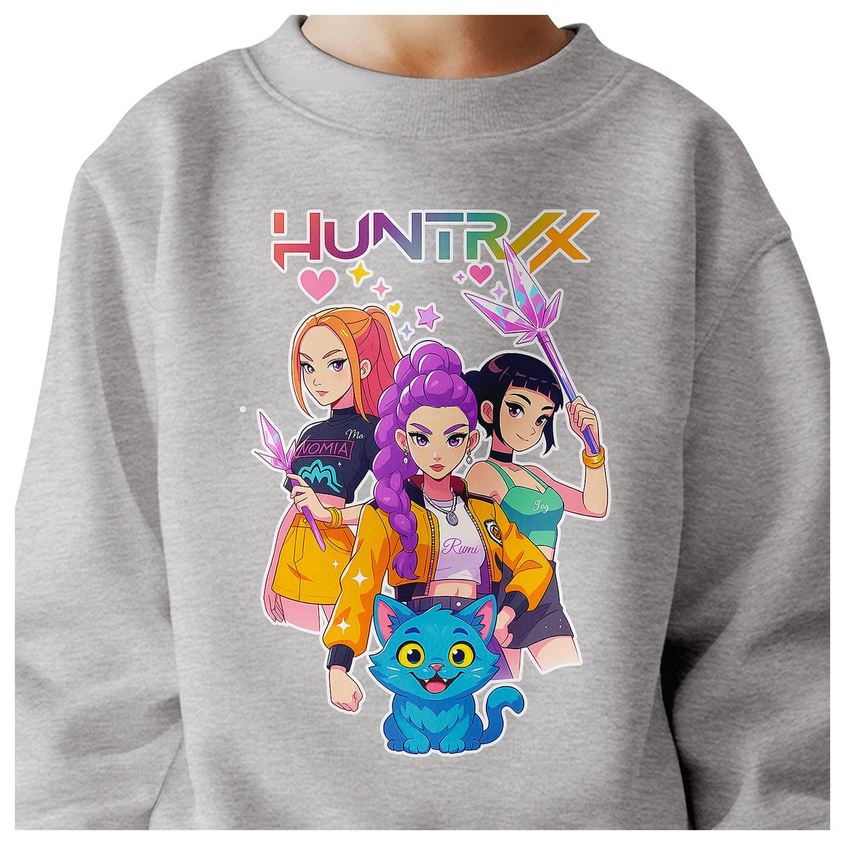 BLUZA DZIECIĘCA K-POPOWE ŁOWCZYNIE DEMONÓW HUNTRIX 122-128 BAWEŁNIANA