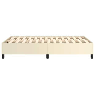 Lumarko Łóżko kontynentalne, kremowe, 120x200 cm, obite sztuczną skórą - Łóżka - miniaturka - grafika 7