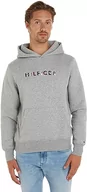 Bluzy męskie - Tommy Hilfiger Męska bluza z kapturem RWB Hilfiger, jasnoszara, wrzosowa, L, jasnoszary wrzos, L - miniaturka - grafika 1