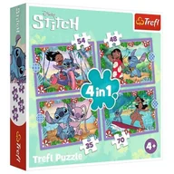 Puzzle - Puzzle 4w1 Szalony dzień Lilo i Stitch (34633). od 4 lat - miniaturka - grafika 1